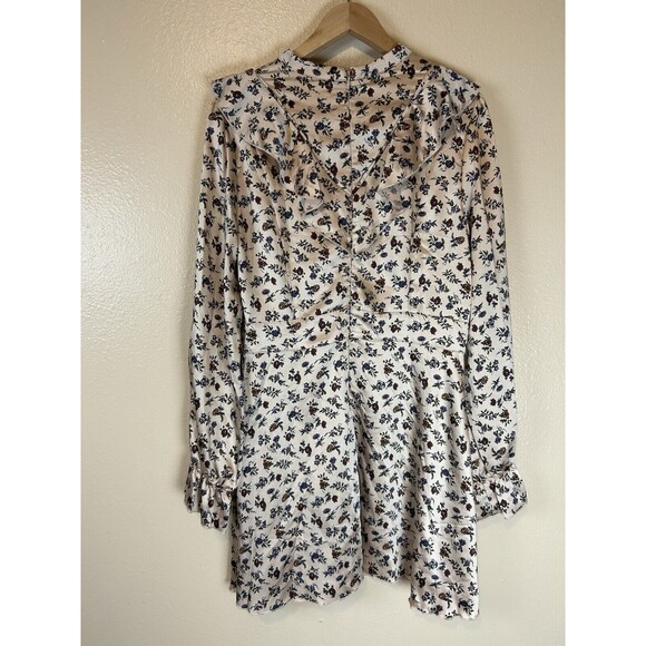 Laura Ashley X Urban Outfitters XL Satin Dress Ruffle Floral Prairie Victorian - Picture 5 of 7